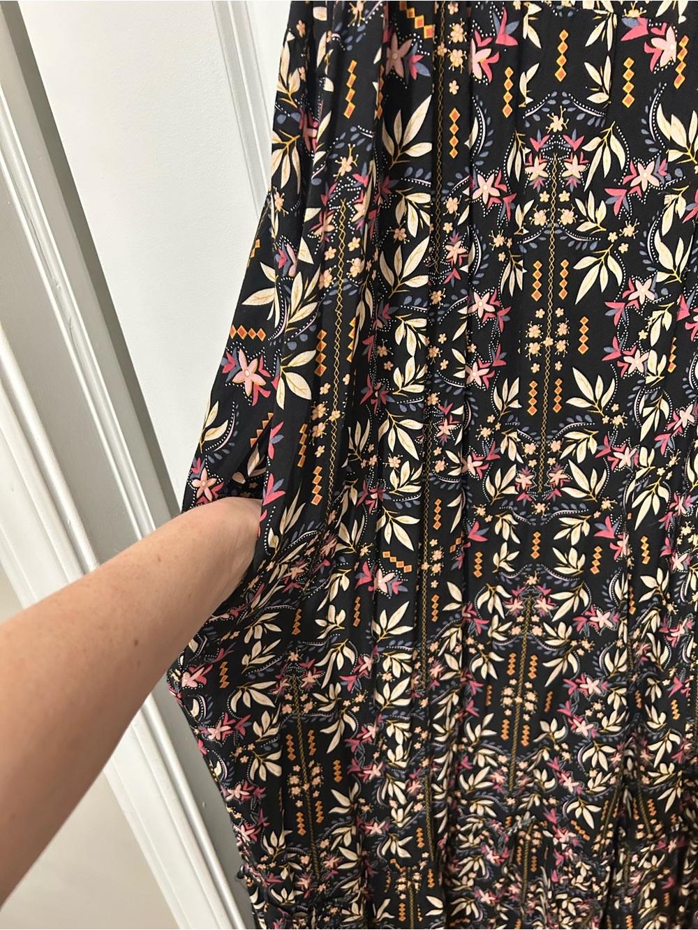NWOT Natural Life Harley Wild Vines Black Wide-Leg Jumpsuit - Picture 6 of 11